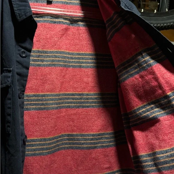 Banks Journal-Men's Black Military Field Jacket Blue with red stripe lining - Picture 5 of 6